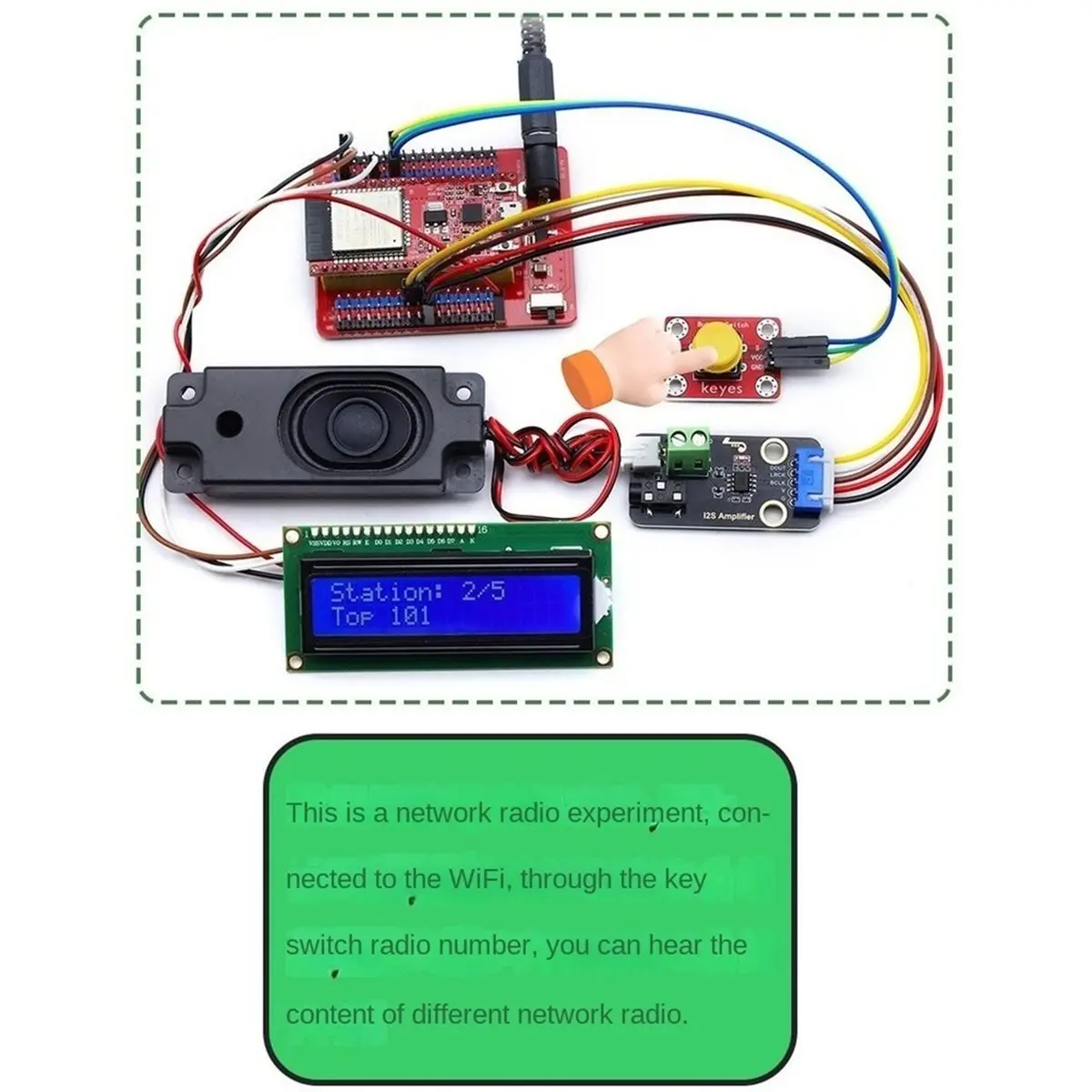 MAX98375 I2S Audio Power Amplifier Module DIY Class D Audio Amplifier Board for Electronics Building Block, with Speaker