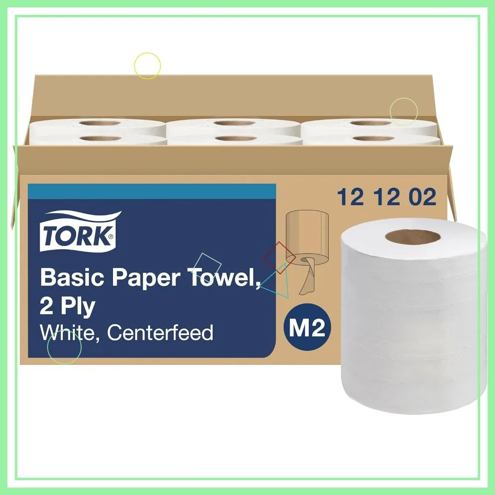 Centerfeed Paper Towel White, High Absorbency, 6 Rolls x 610 Sheets