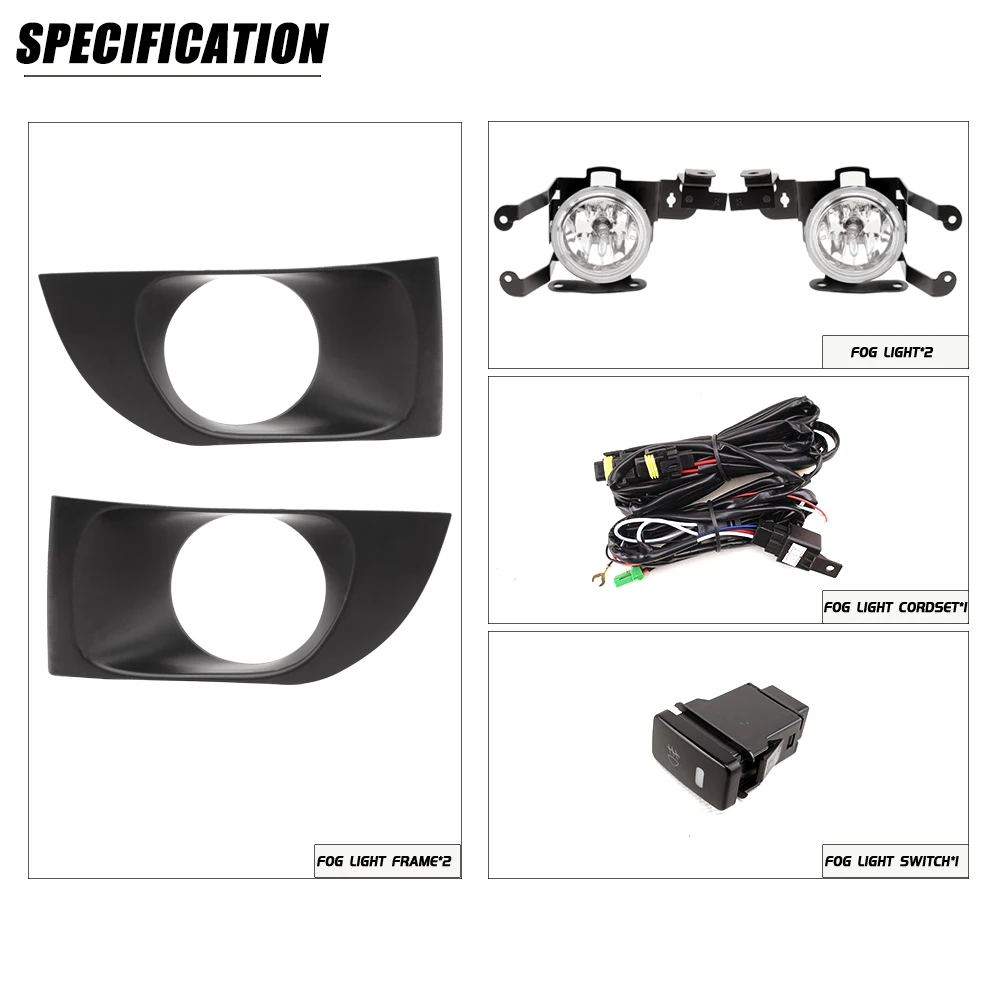 Front Bumper Fog Lamp Upgrade Kit FOR Toyota PROBOX 2012 2013 2014 2015 Version Additional Foglight Set Switch + Wiring