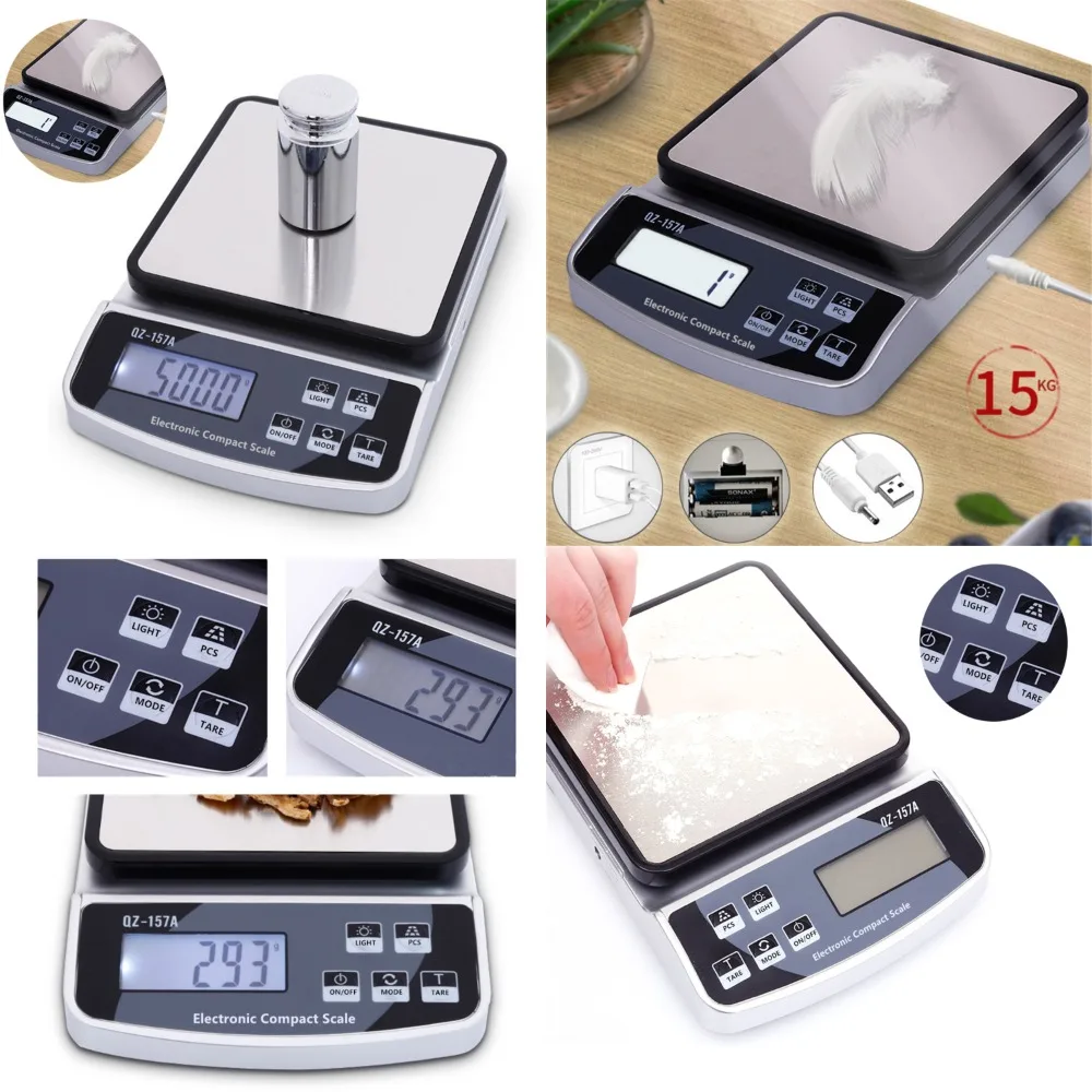 

High Accuracy Digital Smart Kitchen Scale with 10KG/5KG/3KG Capacity - Precision Baking Balance Food Scale for Household Coffee