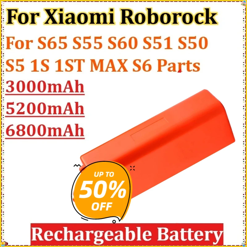 

Robotic Vacuum Cleaner 14.4V for Xiaomi Roborock S60 S51 S65 S55 S50 S5 1S 1ST MAX S6 Parts BRR 2P4S 5200S Replacement Battery