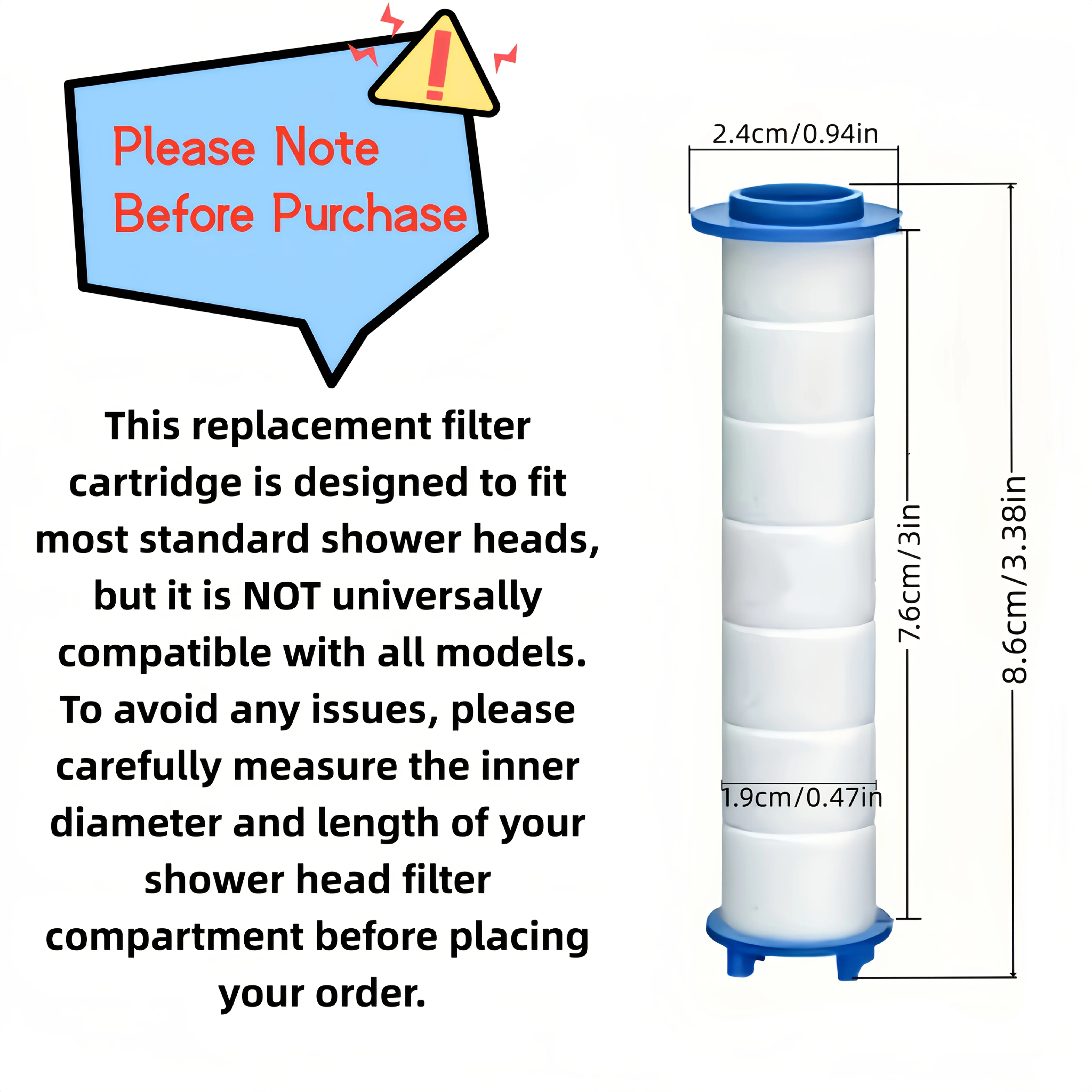 22pcs PP Shower Filters Turbo Handheld Shower Fits Detachable Propeller Shower Not Suitable For All Showers Please Measure First