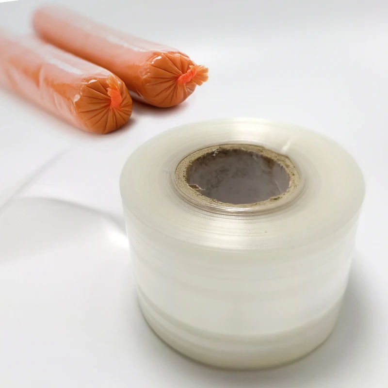 Casquillos de grado alimenticio para salchicha, Casquillos de plástico de 50mm de ancho para máquina de hacer salchichas, para perritos calientes, 5 metros