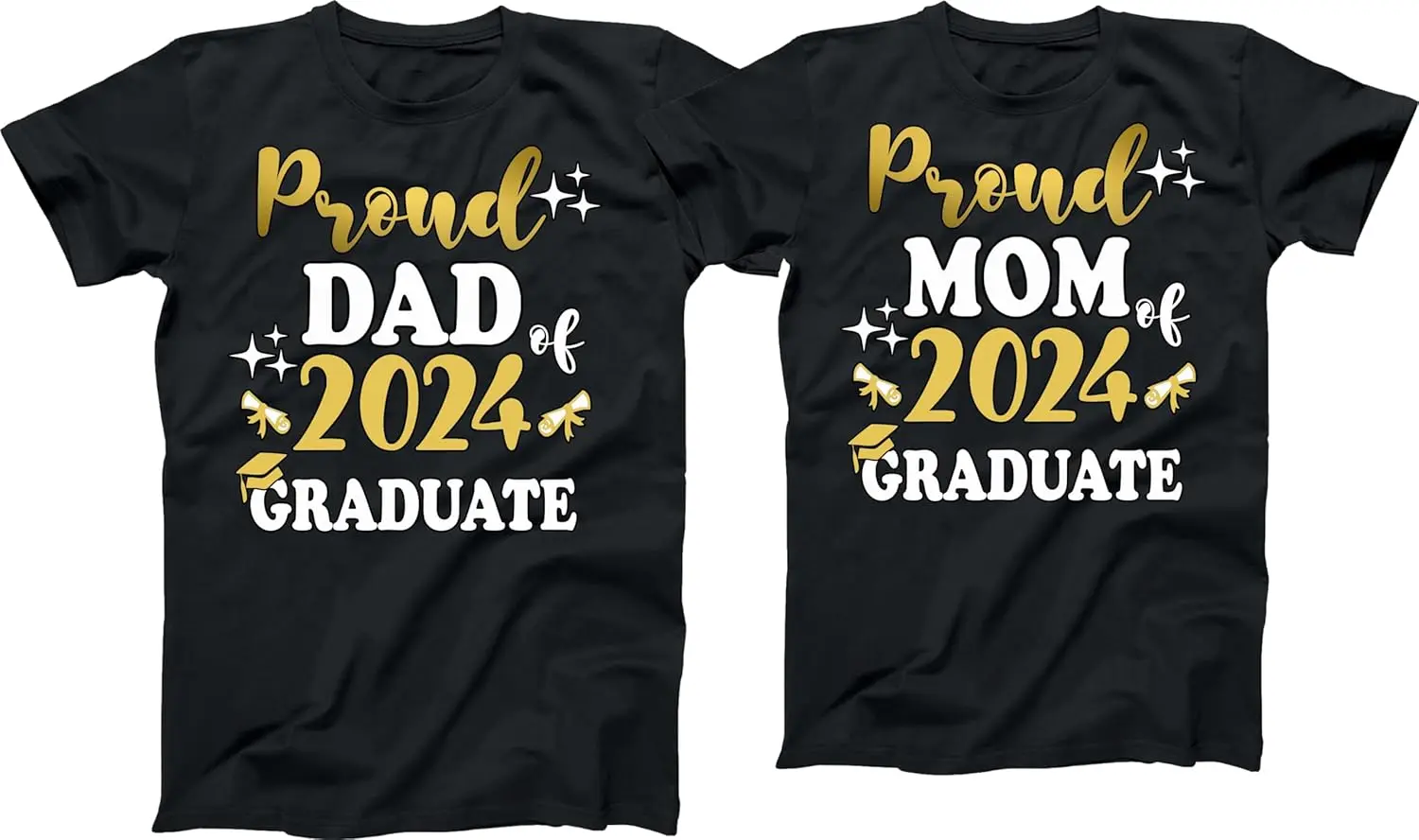 Graduation Class 2024 All Family Variations Proud MOM DAD Graduate Tees Custom T-Shirts