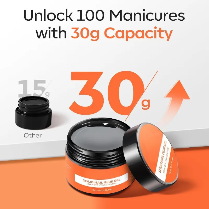 

Manicure Solid Gel and Patch Glue Press on Nail Adhesive Gel Firm Bonding Nail Tip Glue for Long Lasting Wear