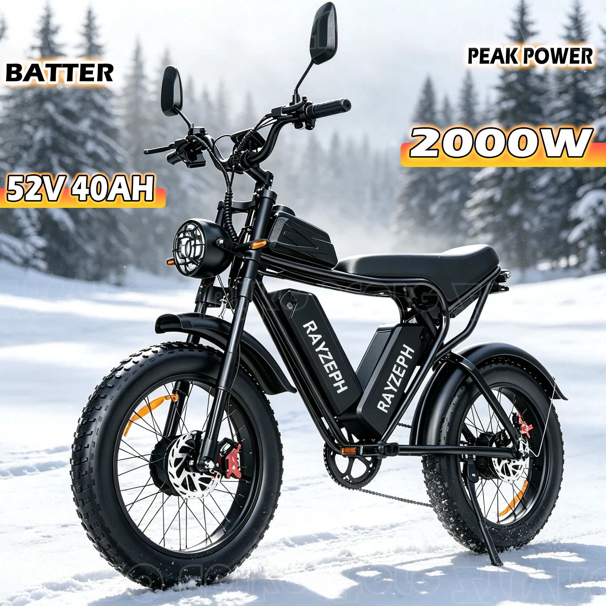 2026 EU NEUES YVY C20 Lite Elektrofahrrad PEAK 2000W Motor 52V 40AH Lithium-Akku Erwachsenenfahrrad 20*4,0 Zoll Fat Tire Mountain E-Bike 7-Gang Dual Offroad E-Bike