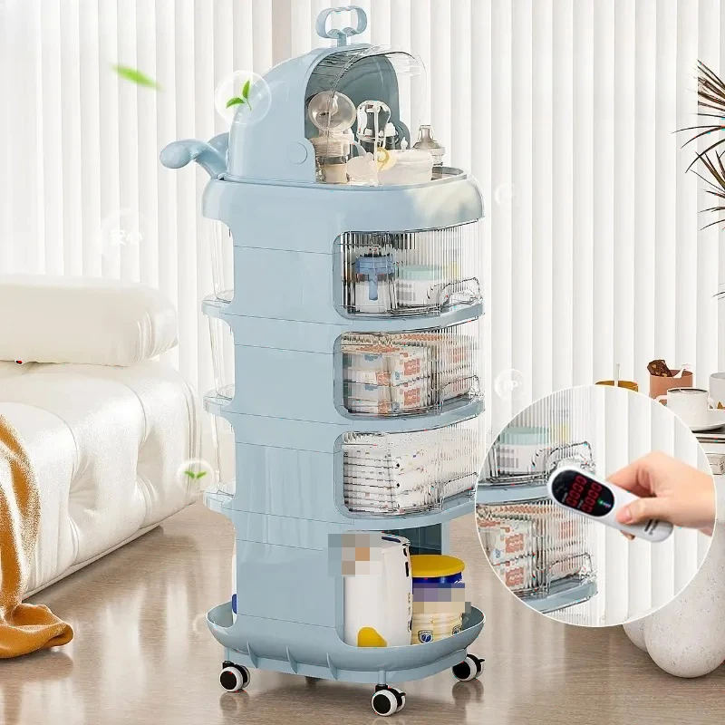 Factory Direct 2026 3-Tier Baby Organizer Cart with Wheels - Nursery Storage for Diapers, Snacks & Toys, Mobile Rolling Cart