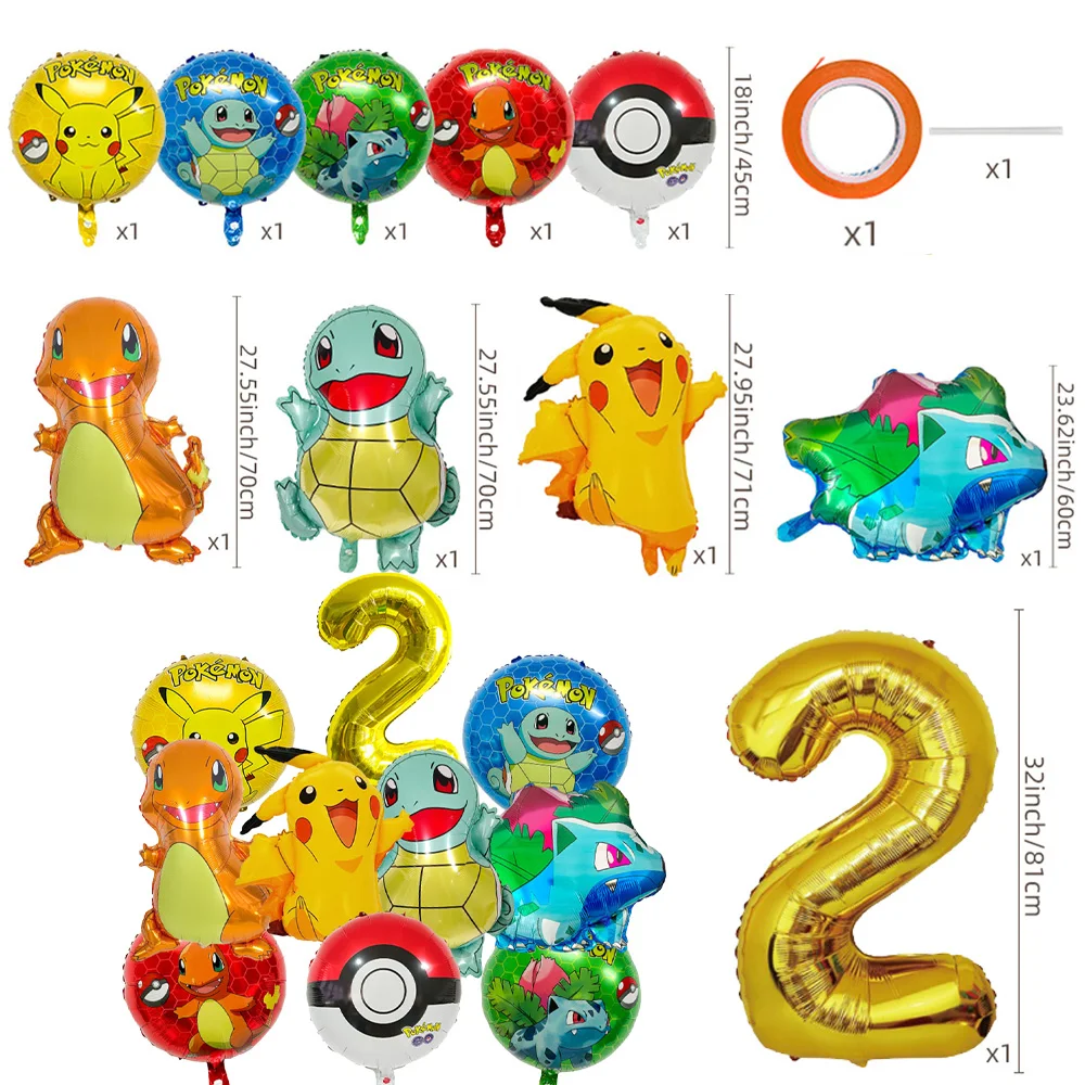 Pokemon birthday party decorations party supplies plates  cups napkins banners, Pikachu-themed party balloons, baby shower