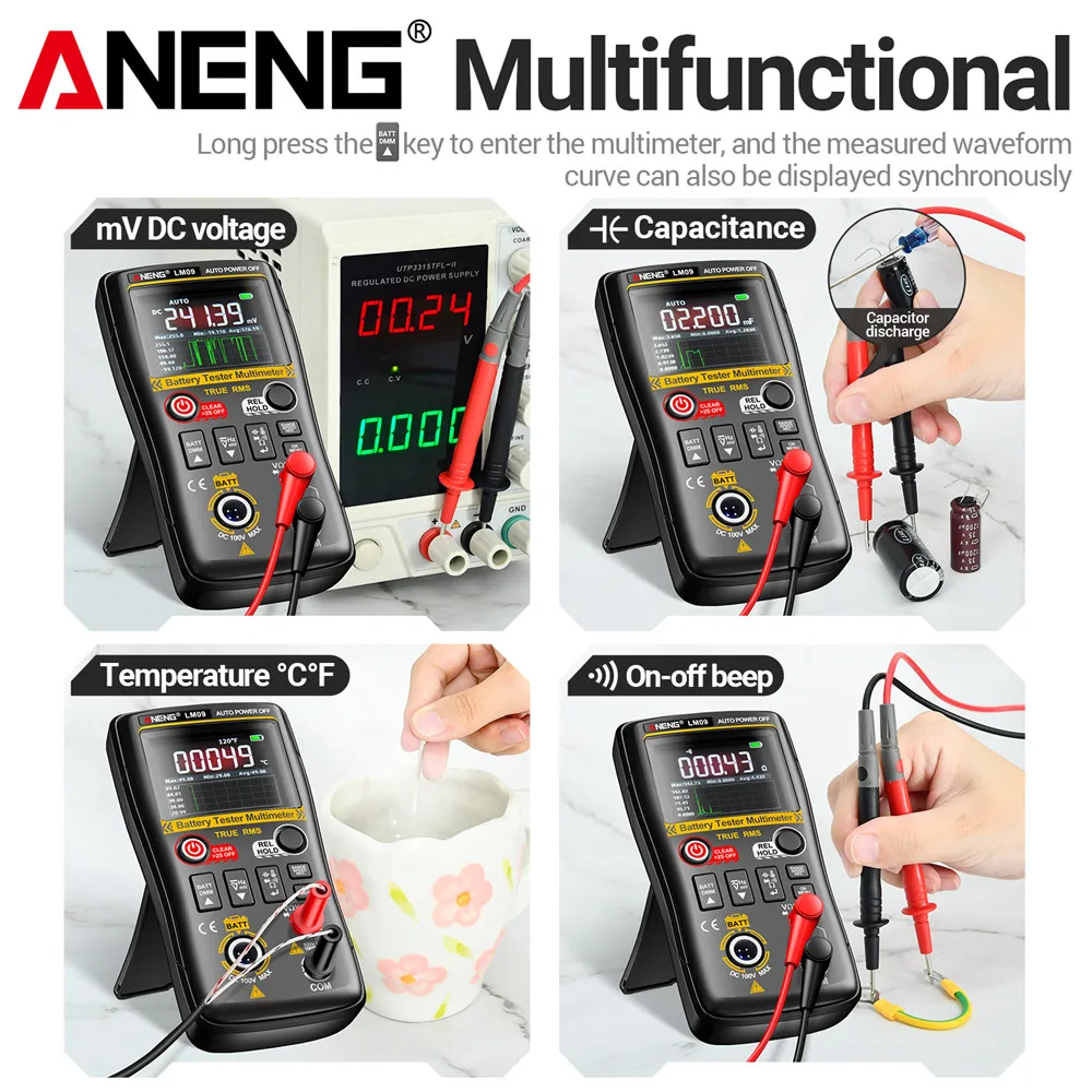 Picture 6: 2 IN 1 Battery Internal Resistance Tester Digital Multimeter 25000 Counts 2.4 Inch TFT Screen AC DC Voltage Current Repair Tool