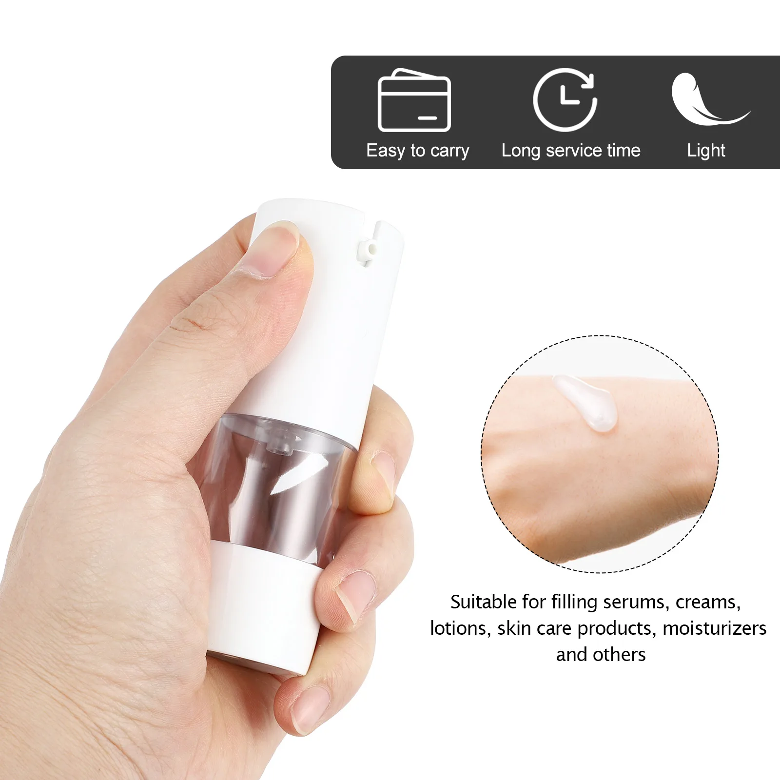 

6 Clear Plastic Handwash Dispensers Travel Squeeze Bottles Cosmetics Shampoo White Body Easy DIY Skincare Items Lotion Travel