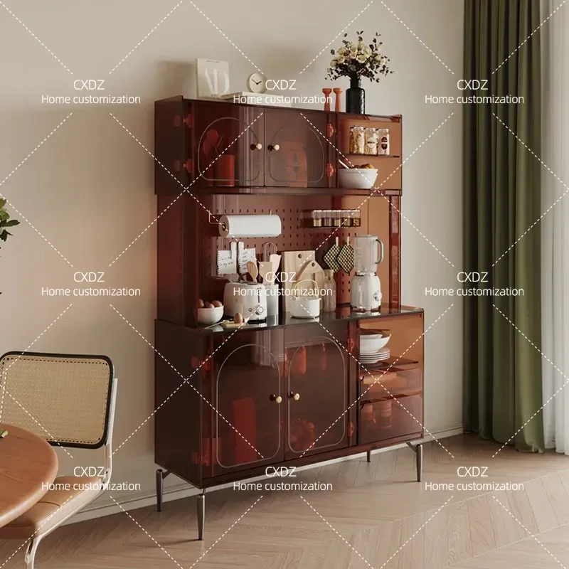 Italian Minimalist Acrylic Wine Cabinet Dining Sideboard Entryway Console Sofa Table Wall Mounted Light Luxury Bookcase
