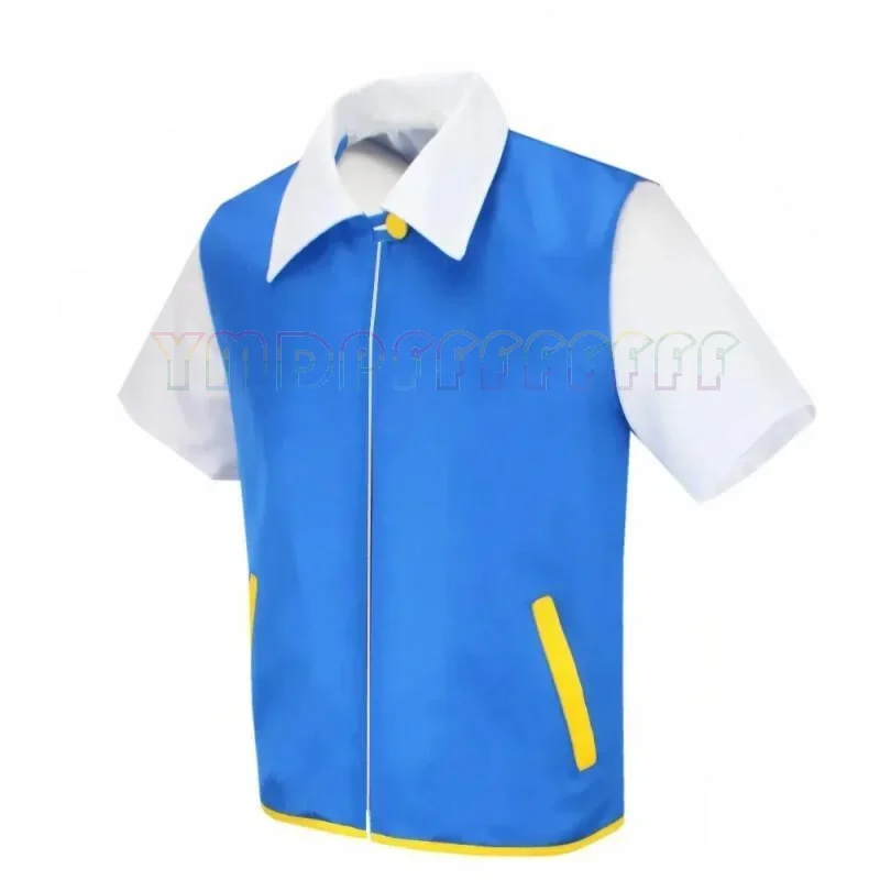 Neuartiges Anime-Trainer-Rollenspiel-Kostüm Ash Ketchum Ostern Halloween Disfraz Karnevalsparty Blaue Jacke Hut und Handschuh Set Bühnenkostüm – Detail 3