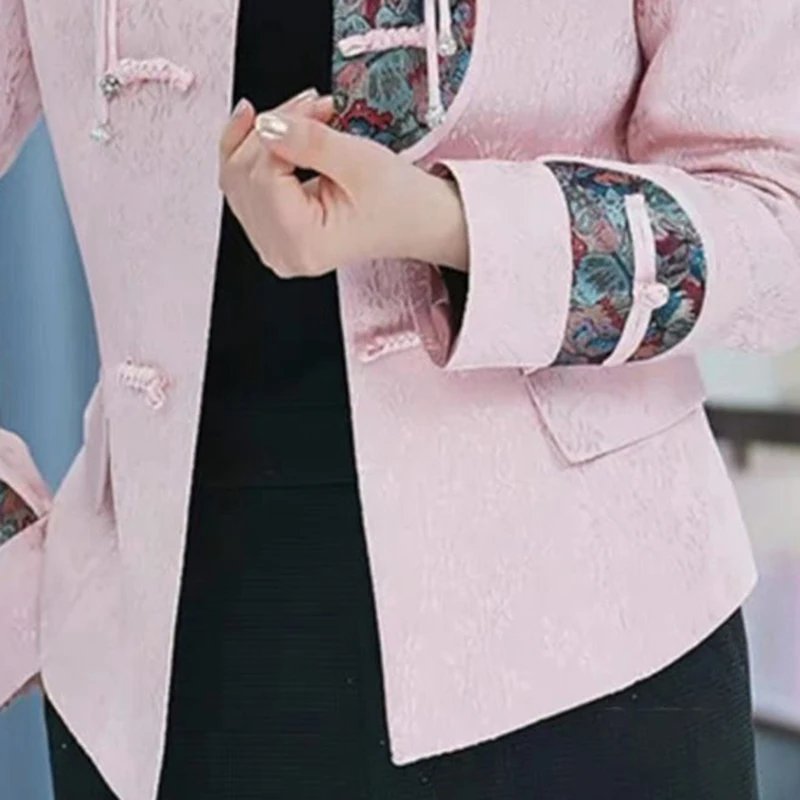 New Chinese Style Blazer Suit Office Jacket Women's New Vintage Top High-end Elegant Chic Suit Coat Lady Y2K Spring Autumn 2025