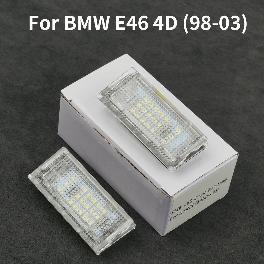 

iJDM12V LED Number License Plate Light Lamps White Led CANBUS Car No Error Car License Plate Lights For BMW E46 4D 1998-2003