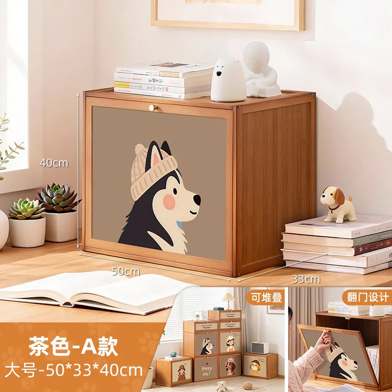 Cartoon Storage Box Kids Toy Snack Organizer Bin Multi-use Wardrobe Closet Container Stackable Home Sundries Sorting Cabinet
