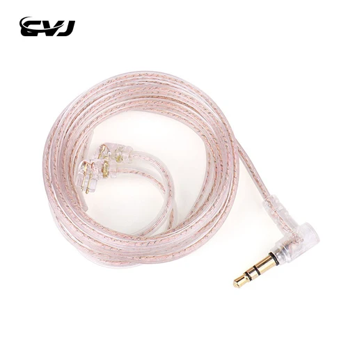 Cable de actualización original CVJ, Cable de actualización de cobre sin oxígeno rosa 5N OFC, Cable de 2 pines DC para KZ TRN