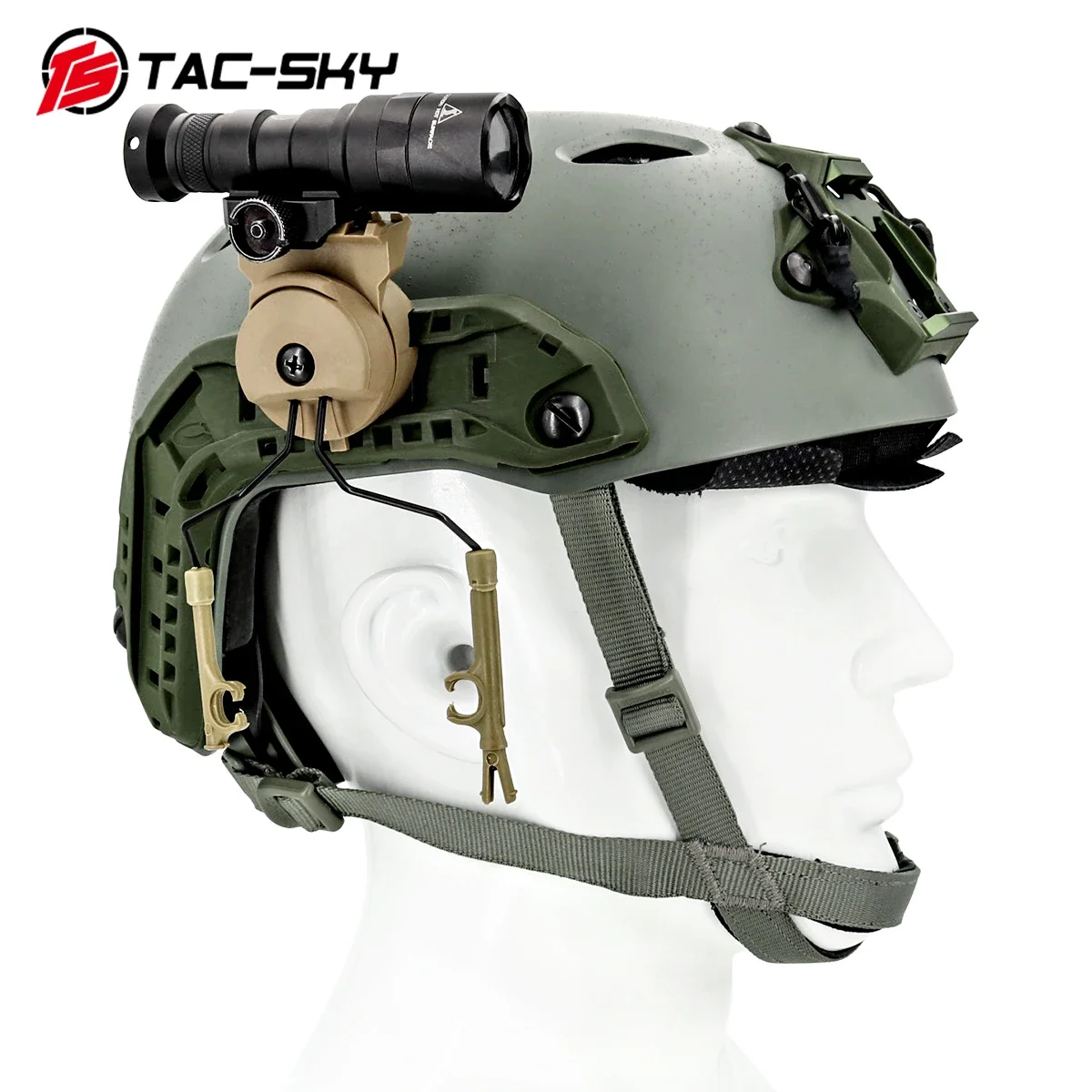 TAC-SKY Tactical Light Mounting Accessories Compatible with  PELTOR COMTAC Tactical Headset  Helmet Mount ARC Rail Adapter