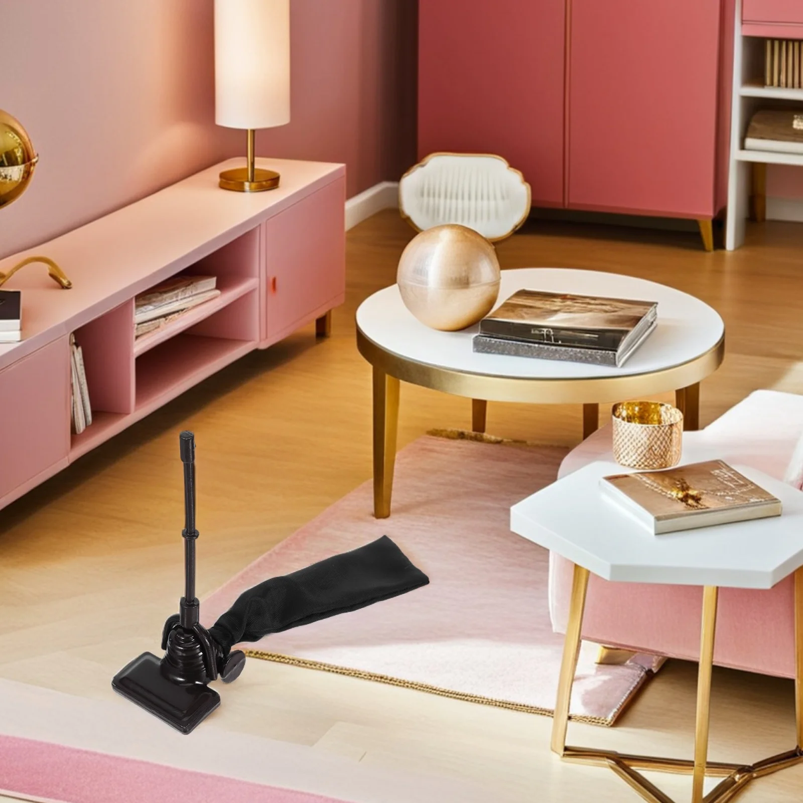 

Mini Vacuum 1:12 Scale Vintage Bag Design For Dollhouse Miniature Scenes Iron Cloth Material Realistic Kids Pretend Play