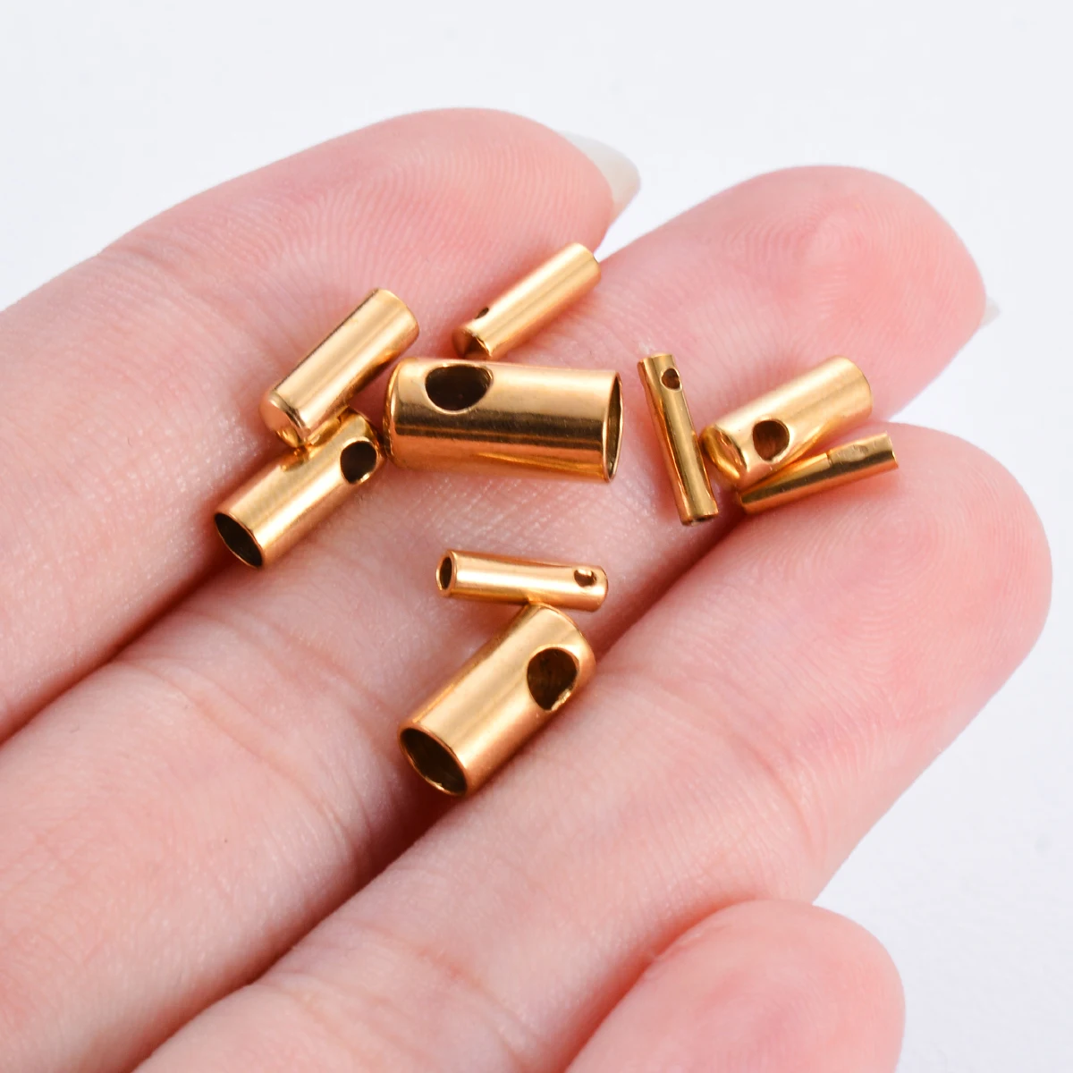 10Pcs Wholesale Stainless Steel End Bead Caps Connector for DIY Jewelry Bracelet Necklace Making Findings Supplies