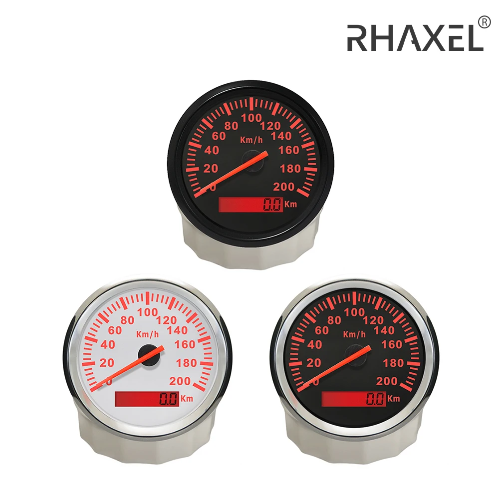 

RHAXEL 85mm Pulse Speedometer Speed Gauge Meter 120km/h for Motorcycles Yachts Van with Backlight 9-32V