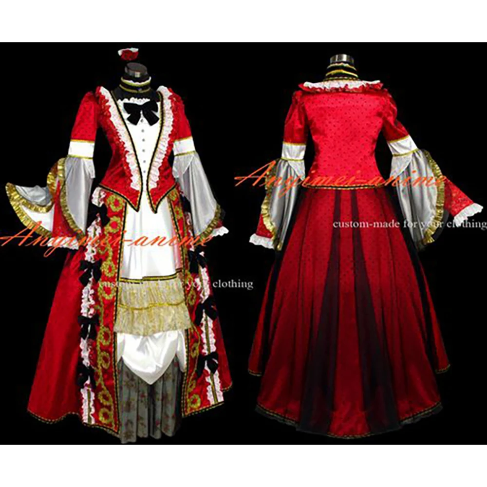 fondcosplay Gothic Versailles hizaki Japan Visual Rock Outfit red dress Cosplay Costume Custom-made[CK1272]