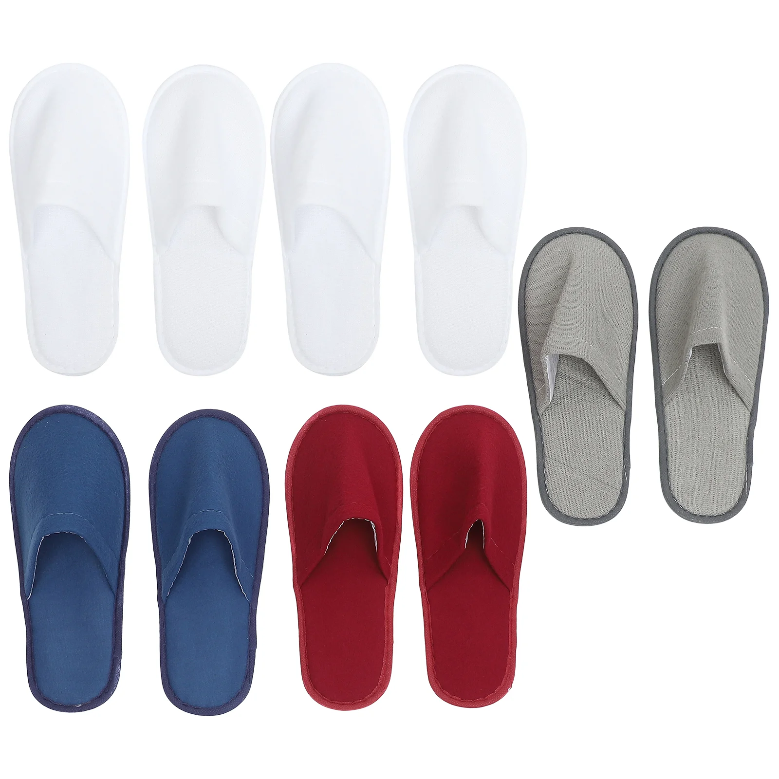 

5 Pairs Disposable Slippers Hotel Shoes Brushed Cloth EVA Non Home Guest Bedroom Salon Travel Airline Use