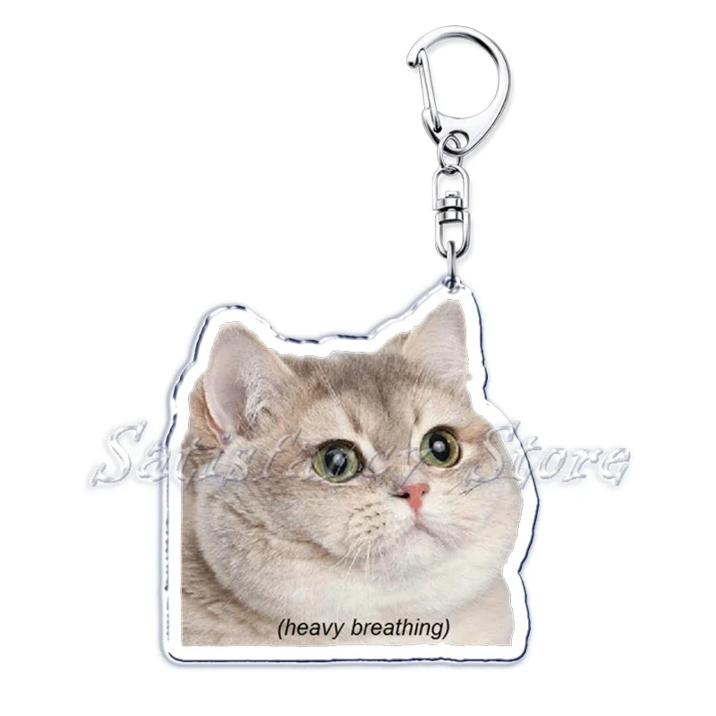 Cute Fun Bread Cat Funny Meme Key Chain Keychains Ring for Accessories Bag Pendant Keyring Jewelry Fans Love Gifts