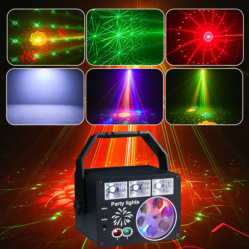 HCWE Night Light LED RG Laser Projector Light Indoor Home Decor Lamp Holiday Disco Party Wedding Birthday Club Bar Stage  Lamp