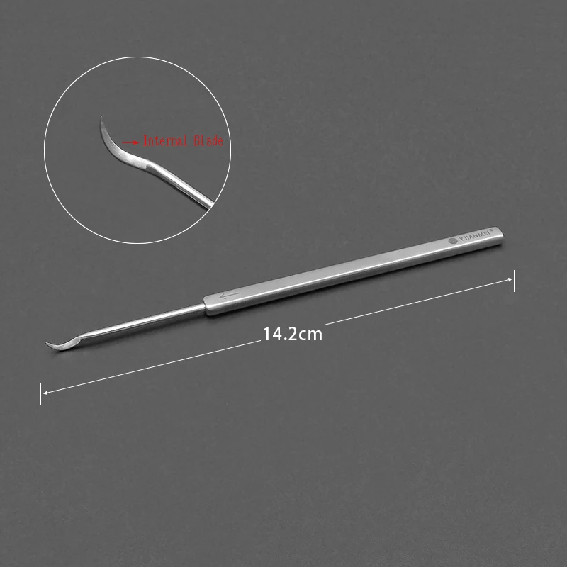 Gancho aguja de elevación tenosinovitis hoja de ganchillo gancho cuchillo borde gancho de ganchillo gigante gancho curvo aguja pequeña cuchillo w