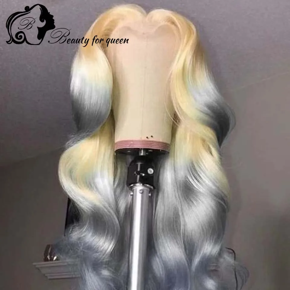 Cosplay Colored Green Grey Pink Blue Red Body Wave 28 Inches 13x4 HD Lace Frontal Wigs Brazilian Human Hair Wig For Women view 5