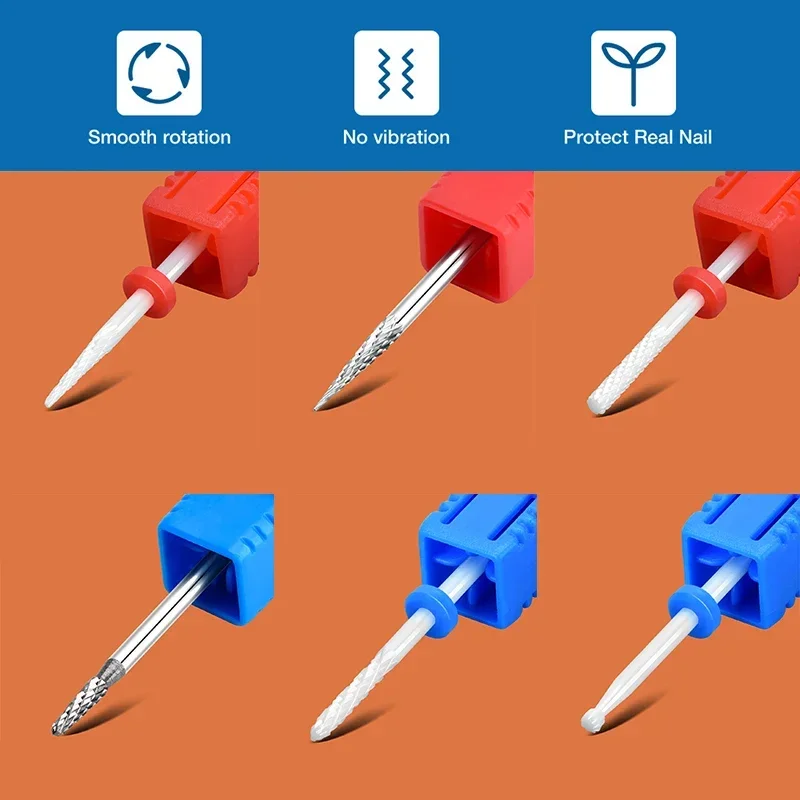 67 Types Carbide Milling Cutter Ceramic Nail Drill Bit For Electric Manicure Drills Manicure Gel Polish Remover Nail Art Tools