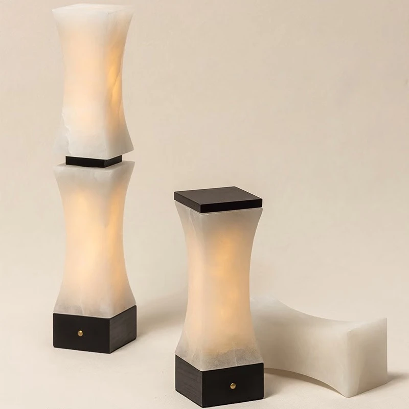 Marble ash wood wireless charging living room office exhibition hall desk lamp