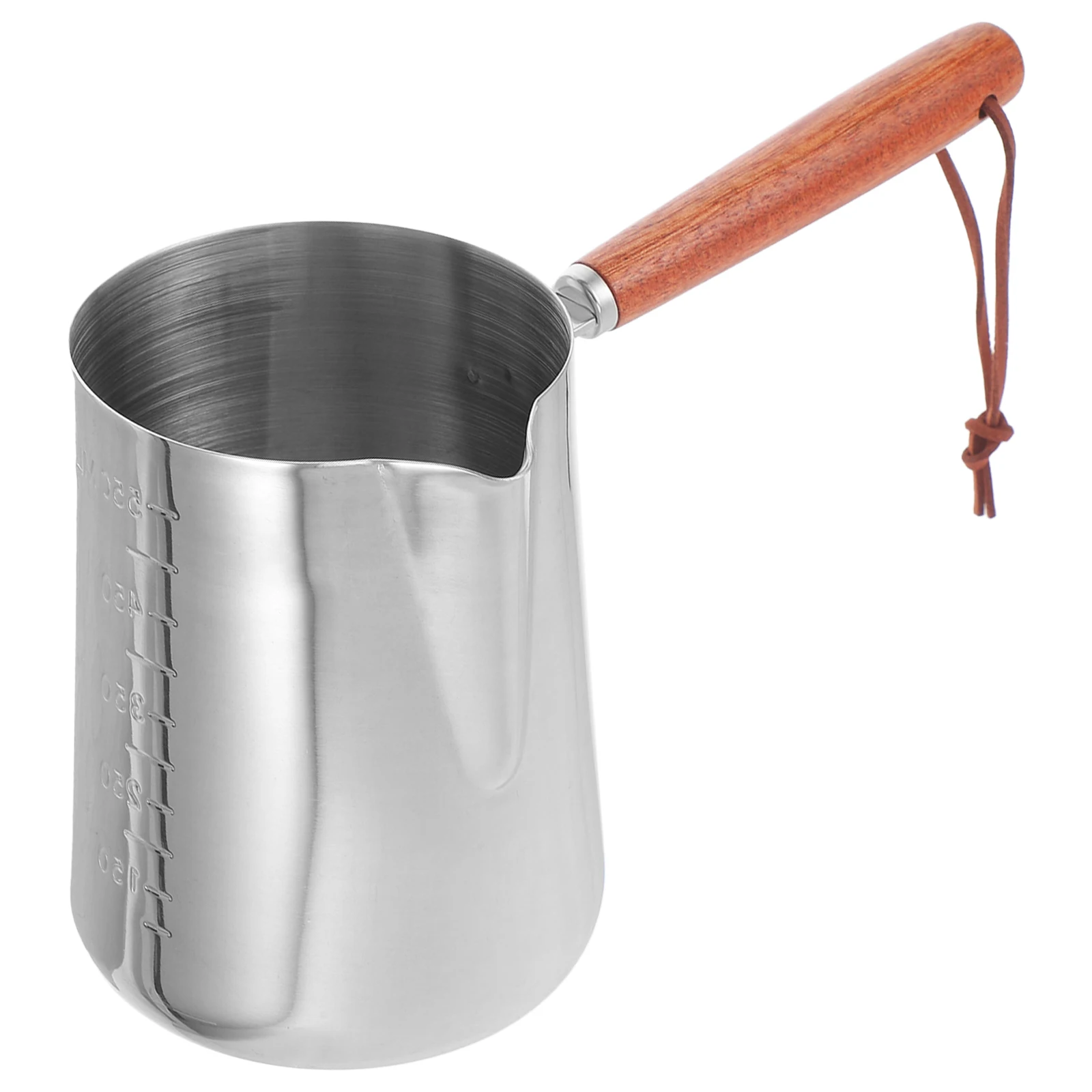 

Premium Stainless Steel Coffee Frothing Pitcher 350Ml Measuring Scale Smooth Pour Spout Heat Resistant Handle for Milk Steaming