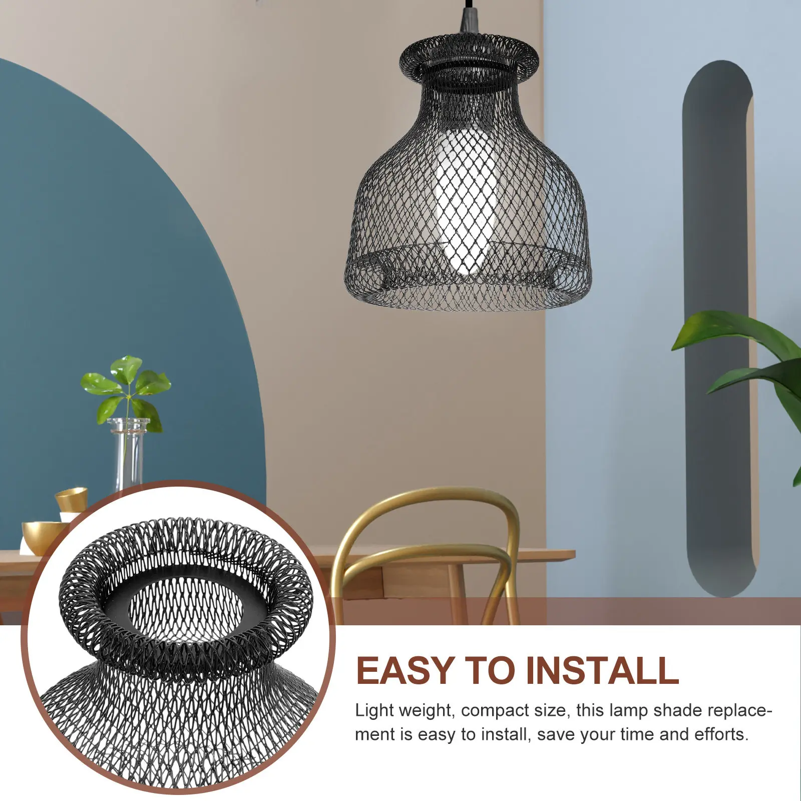 Metal Mesh Lamp Shade Retro Vintage Classic Color Lightweight Easy Install Decorative Lampshade for Pendant Wall Chandelier