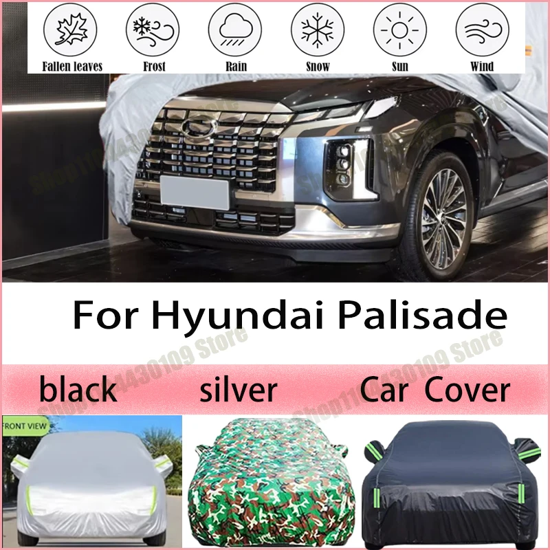 

Всепогодный чехол для автомобиля Hyundai Palisade из полиэстера 210T, водонепроницаемый, с защитой от УФ-лучей и пыли, для наружного использования