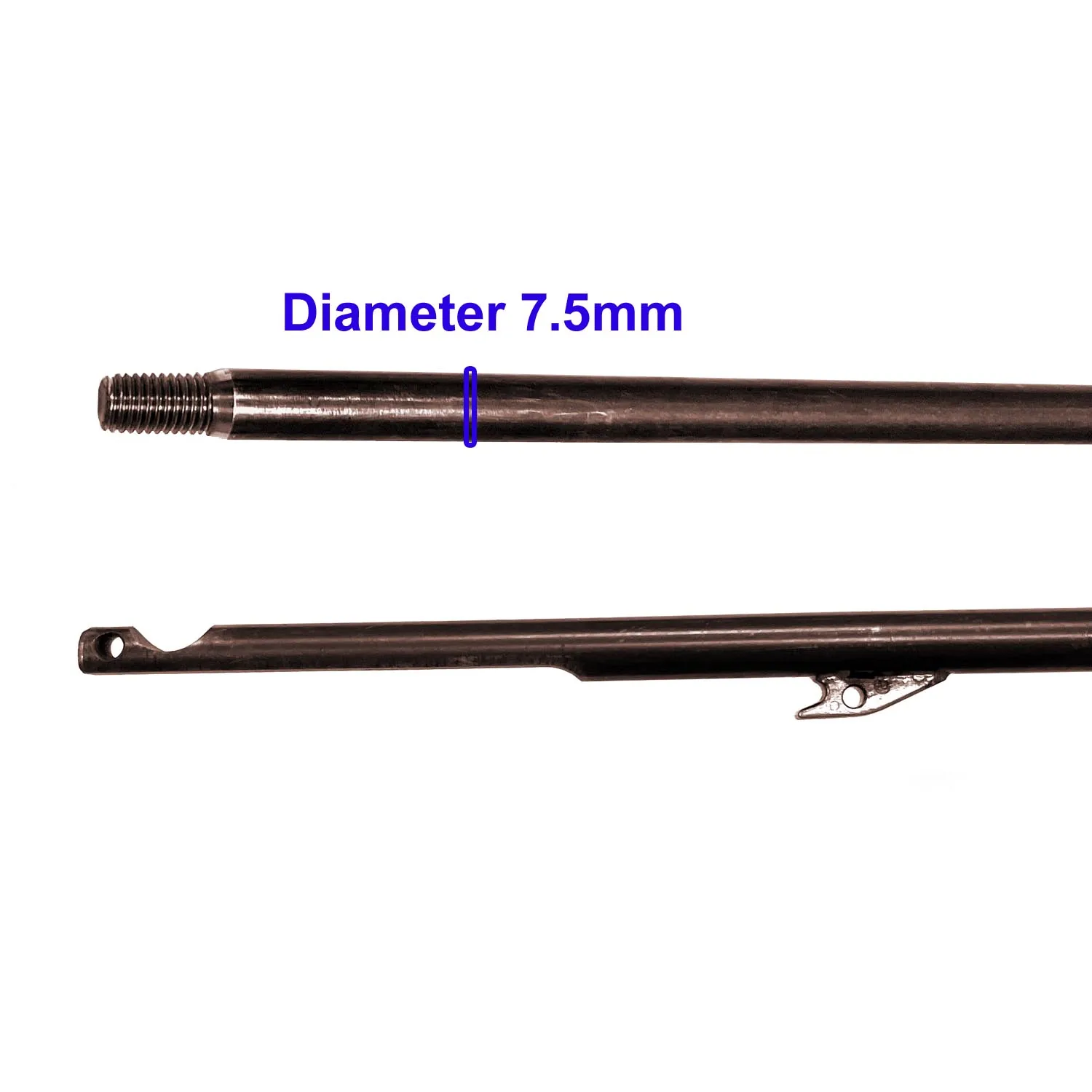 7.5mm Speargun Omer Thread Shark Finned Shaft 100cm To 200cm Rod 17-4PH Stainless Steel Squirt Spear