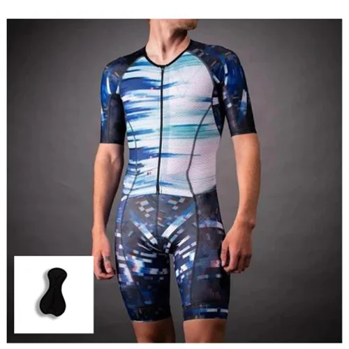 Imagen 2 del producto Trajes de manga corta transpirables de sublimación de ropa Tri de diseño personalizado de gran oferta de China, traje de mono de triatlón profesional