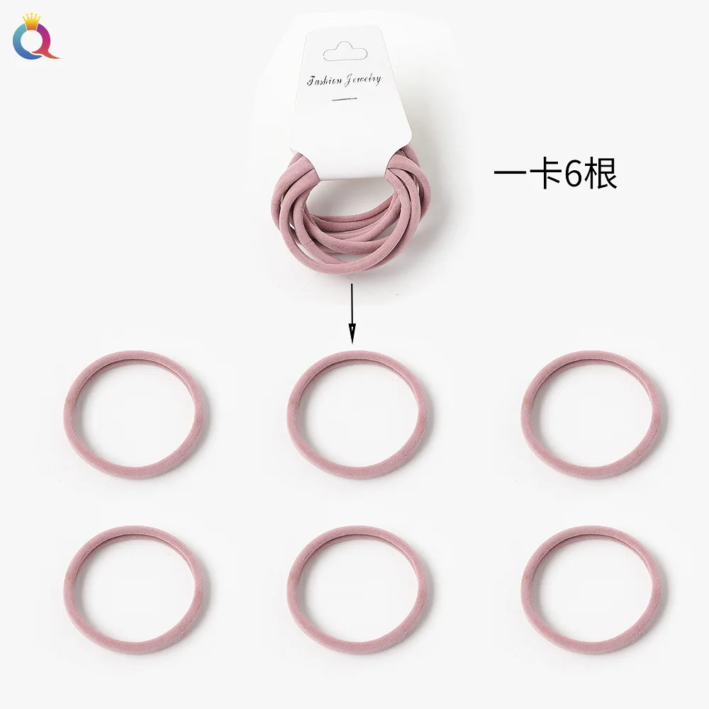 Simple Solid Color Seamless Scrunchie Foundation High Elastic Rubber Band Hair Towel Loop Head Rope