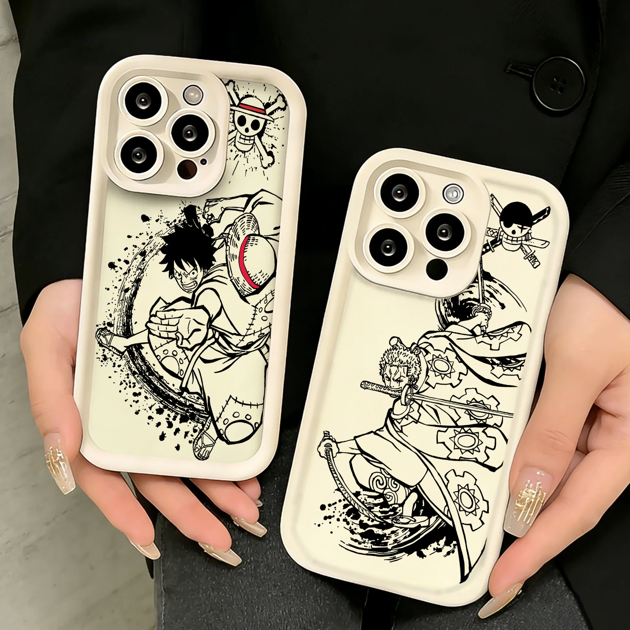 

Ones Pieces Luffys Zoros Phone Case for iPhone 17e 17 16e 16 15 14 13 12 11 Air Pro Max Mini XR XS X 7 8 6 6s Plus Soft TPU