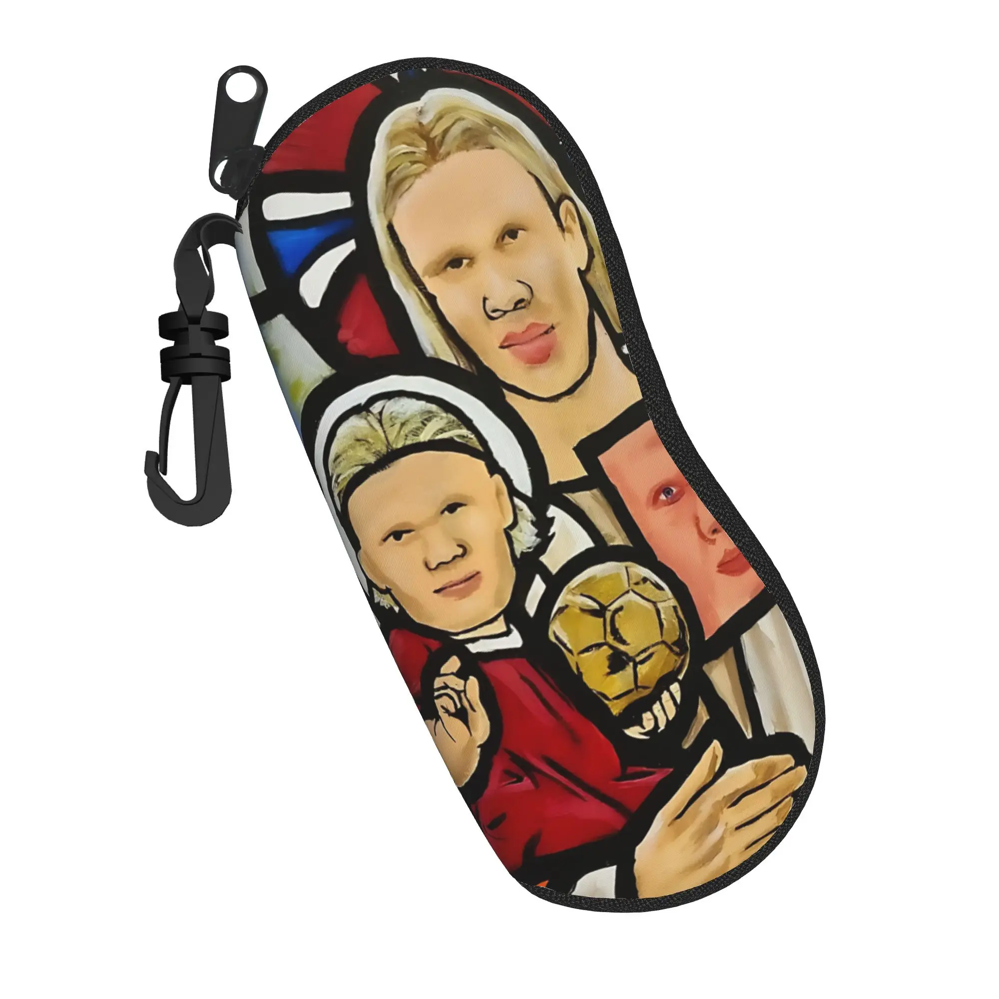 Stained Glass Haalands Glasses Case Unisex Fashion Zipper Soccer Football Glasses Box Charming Eyewear Container