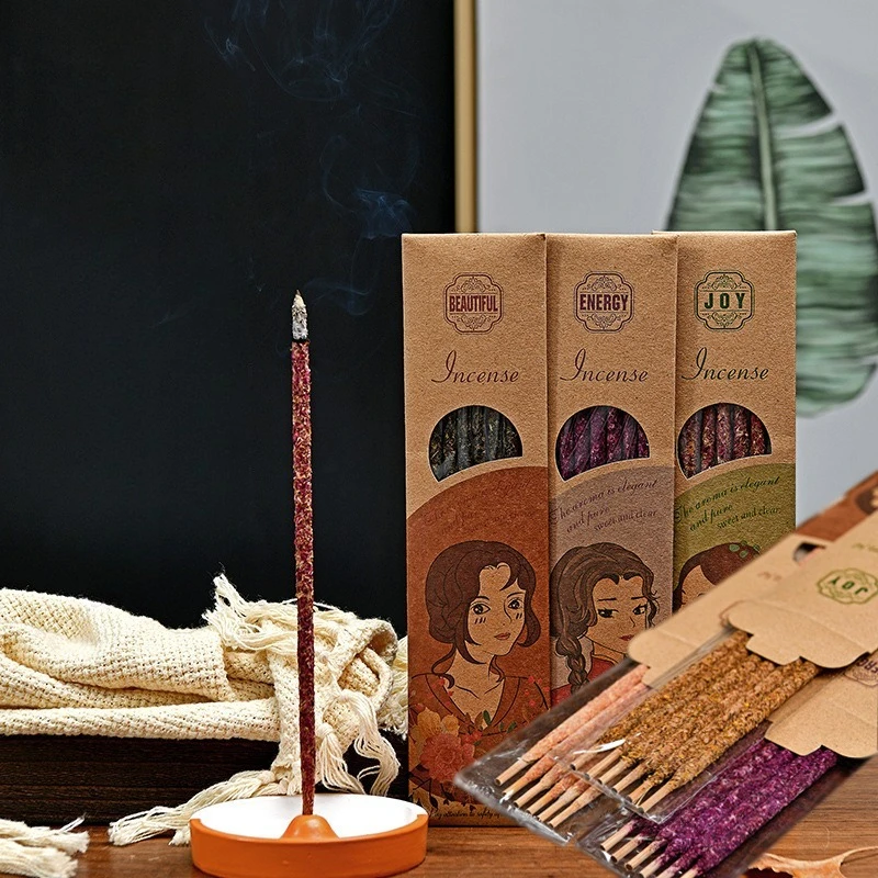 Y 6 Sticks Natural Handmade Incense Sticks Sandalwood Cedar Sage Rose Osmanthus Aromatherapy Line Incense Home Aromatherapy