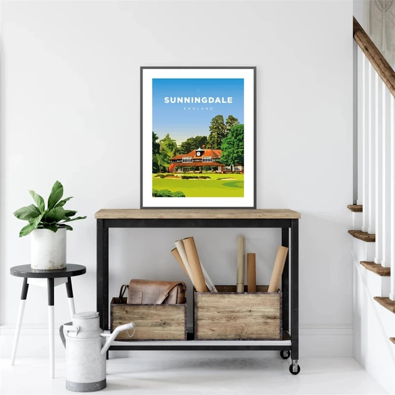 Golf Links Poster Aesthetic Nordic Minimalist Travel Landscape New York Golf Course Canvas Print Wall Art Home Decor Room Gift