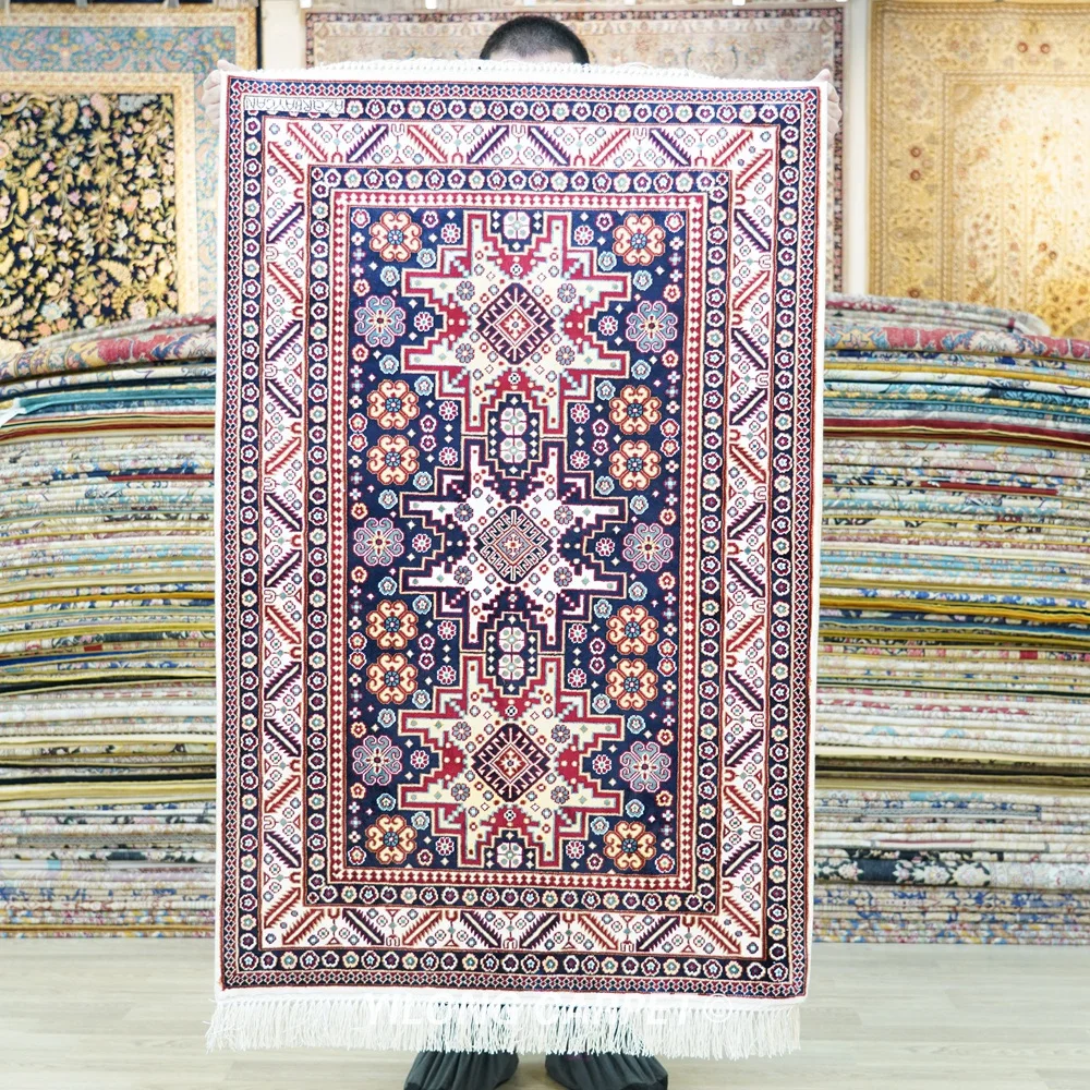 76x122cm Handmade Silk Tribal Carpet Living Room Luxury Small Size Rug (BL153)