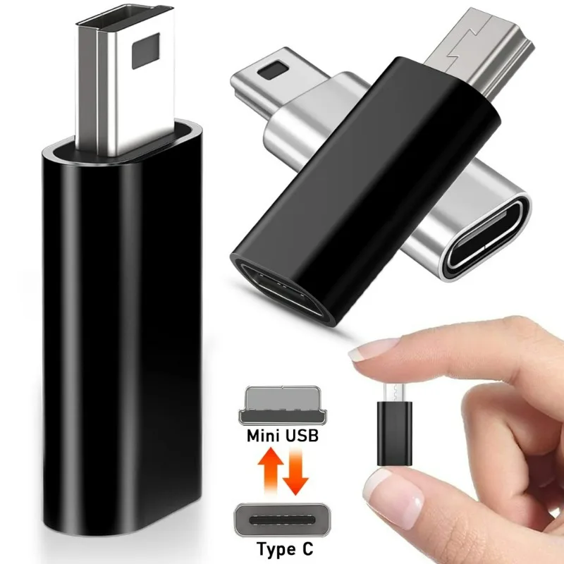 3-1pcs Mini USB Male To Type C Female Adapter Converter Data Sync for GoPro Hero Gamera GPS Receiver USB-C To Mini USB Connector