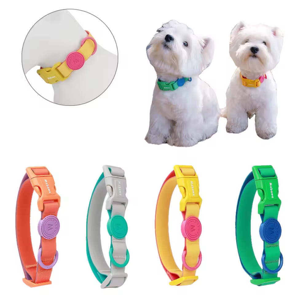 New WaterProof Dog Collar with Fashion Comfort Macaron for Medium Small Dog Cat Adjustable Puppy Pet Collars Pet Accessories