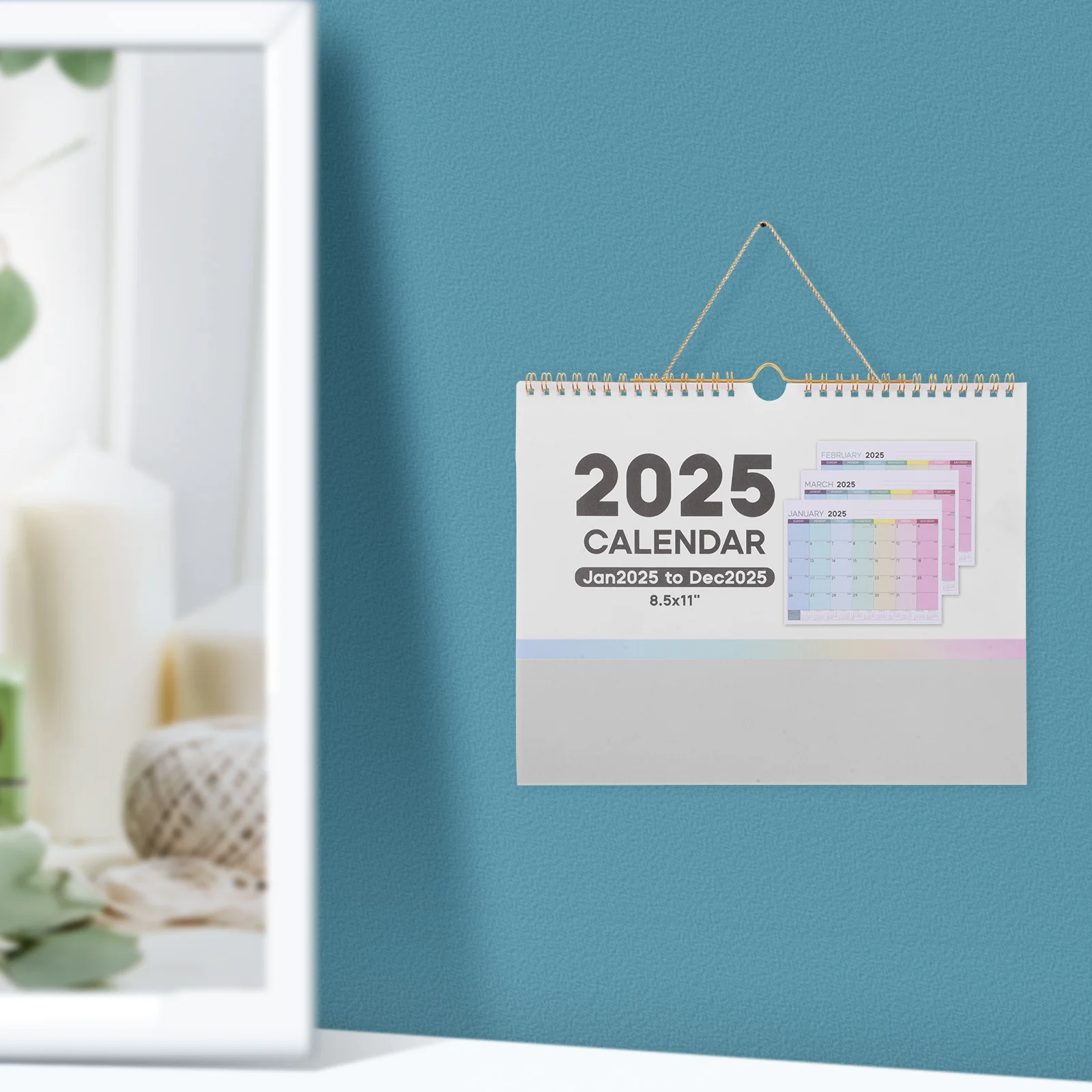 

Small Wall Calendar English Monthly Calendar with European Design Creative Office Decor for Yearly Planning and Organization