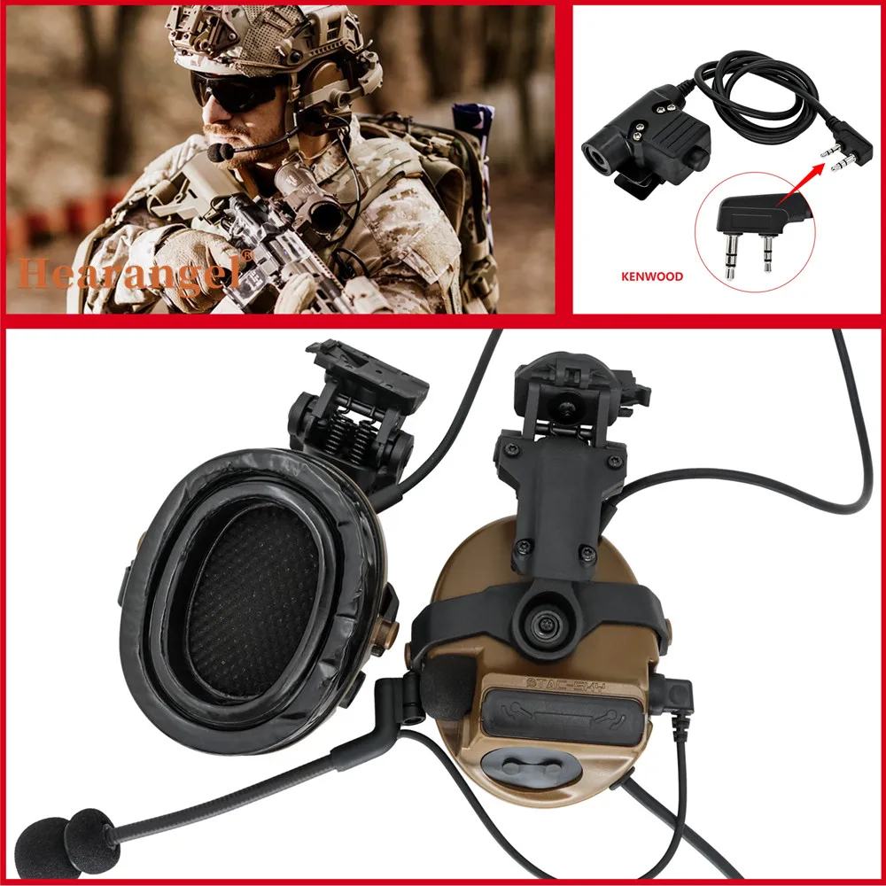 Tactical Headset COMTA III Airsoft Hearing Protection Tactical Headset Helmet ARC Rail Noise Reduction Hunting Shooting Earmuff