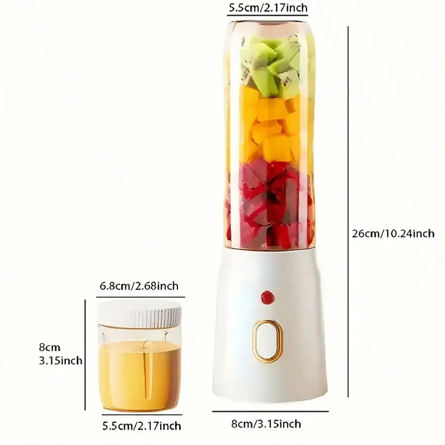 Electric Juicer - Portable USB Rechargeable Blender, Multifunctional Double-Cup Set, Manual Juicer Suitable For Making Milkshakes And Juices, One-Click Operation, Perfect For Gym, Student Dormitories, Home, Office And Outdoor Use
