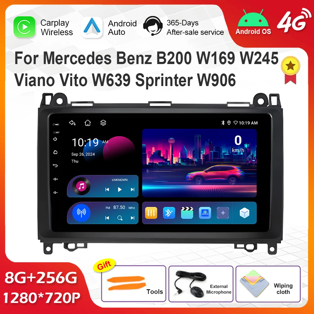 

Car Radio Multimedia player for Mercedes Benz B200 W169 W245 Viano Vito W639 Sprinter W906 Android WiFi Head Unit GPS Navigation