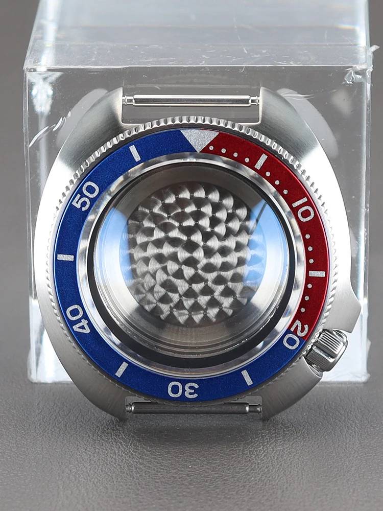 44mm Turtle Watch Case 316L Stainless Steel Sapphire Glass 100M